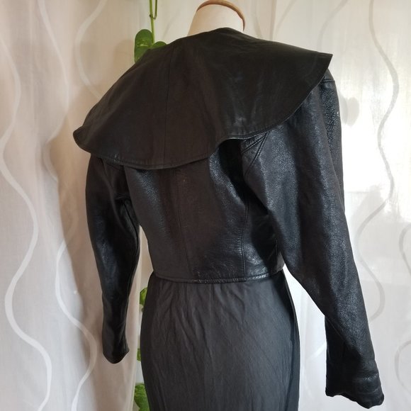 Vintage 1980s moto jacket, Back leather jacket, designer size Medium - Picture 8 of 15